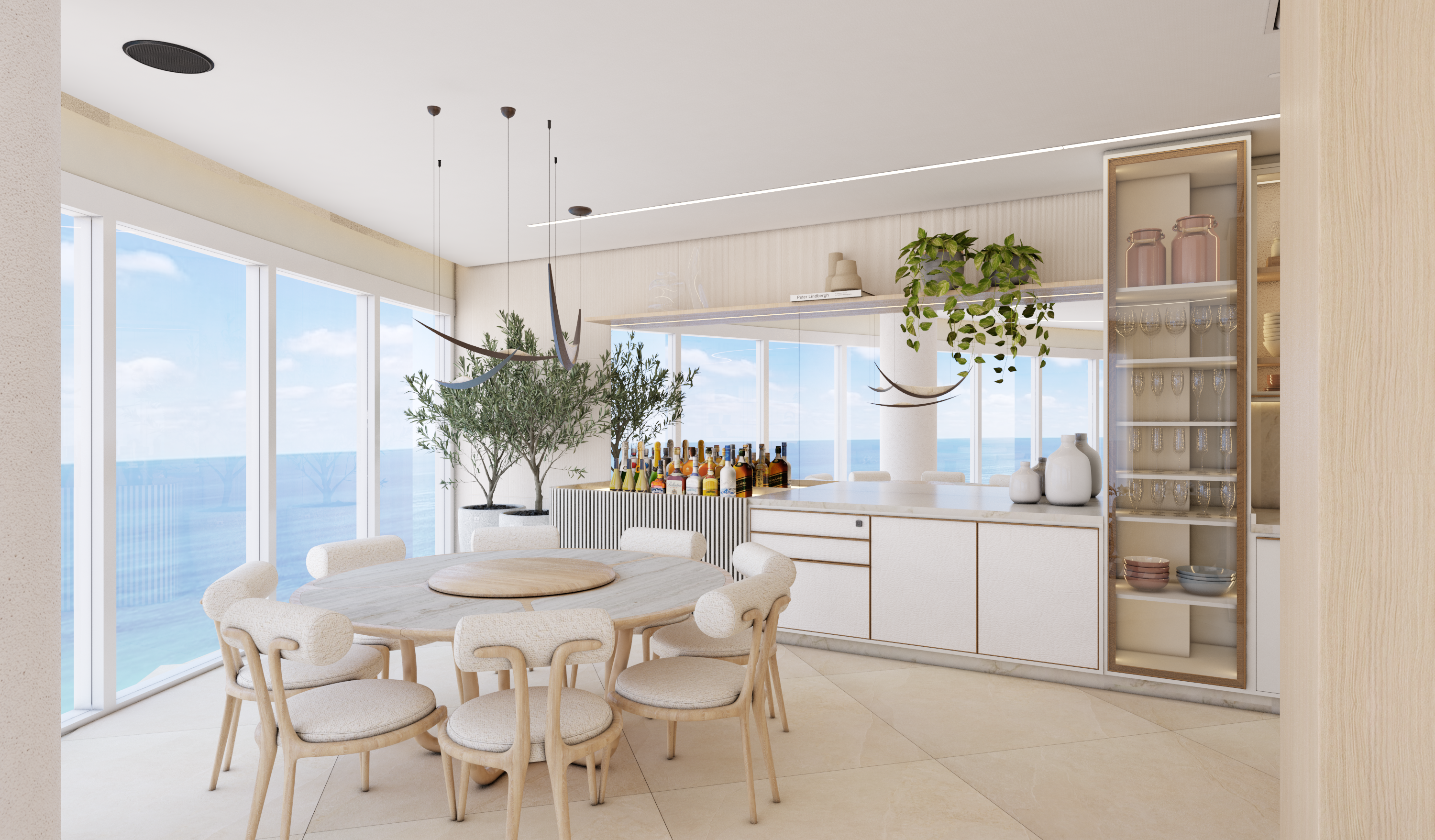 Dining room with ocean view